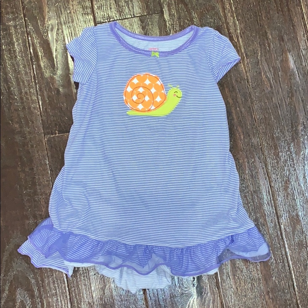 Purple snail ruffle nightgown xs (2-3) EUC